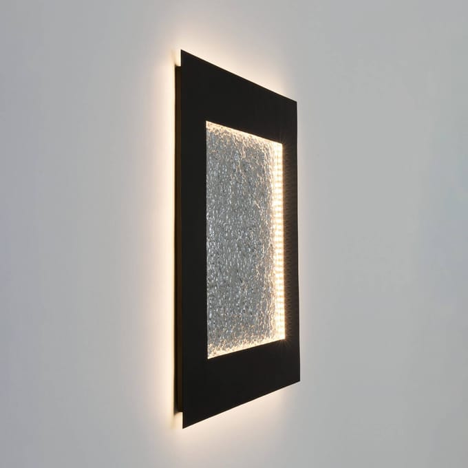 Holländer Plenilunio Eclipse LED wandlamp, bruin/zilverkleurig, 80 cm