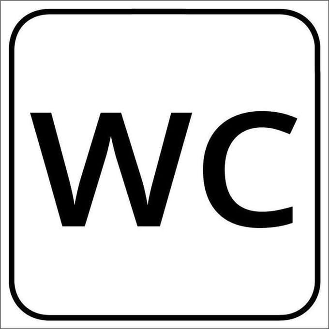 WC sticker, wit 300 x 300 mm