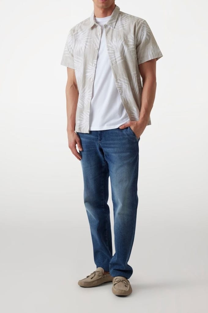GUESS  Eco Ss Slub Textured Pal Textured Palm Prosec Größe: XL | Casual hemden Outlet | Herren