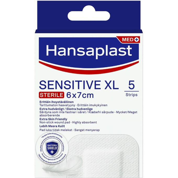 Hansaplast Sensitive XL 6 x 7 cm 5 st
