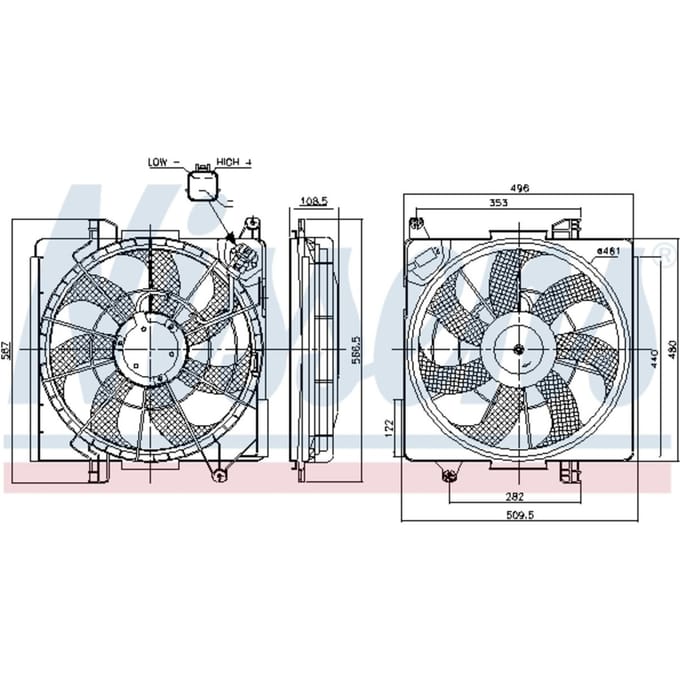 Koelventilatorwiel, motorkoeling NISSENS 850039