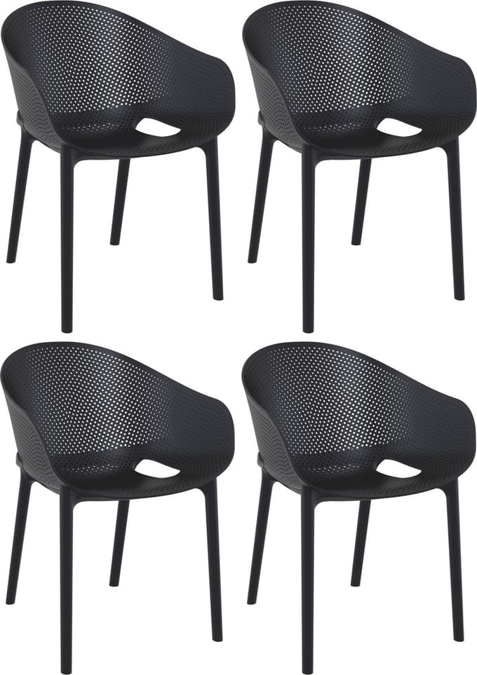 CLP Sky Pro Set van 4 stoelen zwart