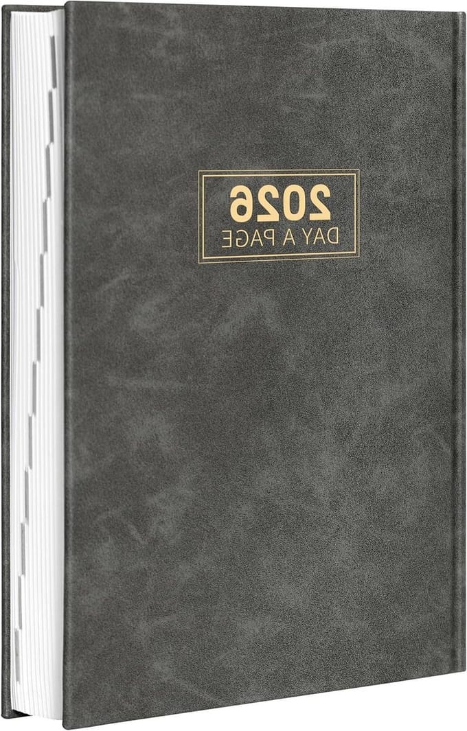 Dagplanner 2024 - Kalender A5 - Afspraken Plannen - Eén Pagina Per Dag - 147 x 213 cm - Grijs