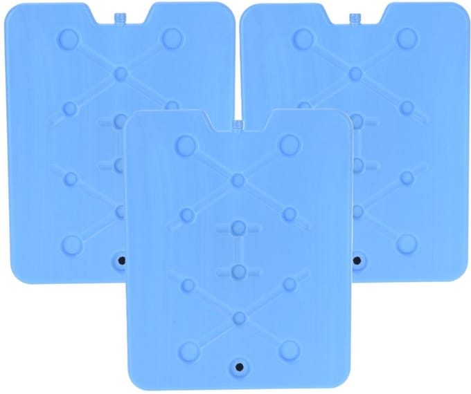 Excellent Houseware Koelelement Ice Pack - 3x - blauw - plat - polyethyleen - 900 gram - 32 x 25 x 1 cm - schijf