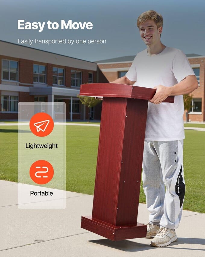 Podium Standaard 41 inch Houten Lessenaar met Opbergplank voor Klaslokaal Kerk
