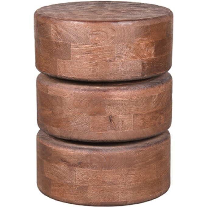 LABEL51 Milly Bijzettafel - Bruin - Hout - 35 cm - Rond