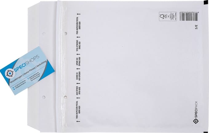 Specipack® Luchtkussen enveloppen E15 - Bubbelenveloppen 220 x 265 mm - Doos met 100 enveloppen