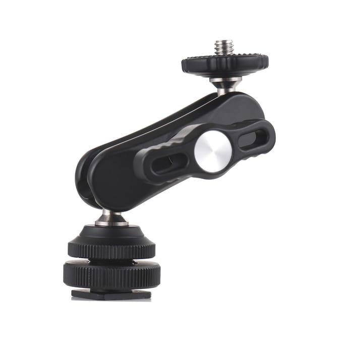 Adaptateur multifonction Mini Cool Ballhead à double rotule avec support pour griffe froide et vis 1/4 noir