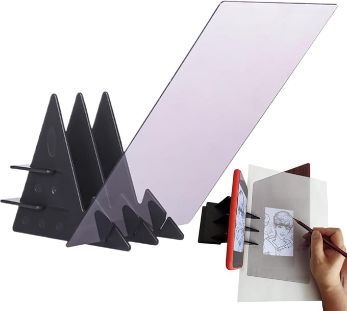 Optisch Tekenscherm - Projectiebord Tracer - Tekenen Leren - Beeldreflectie Techniek - 20 x 13.5 cm