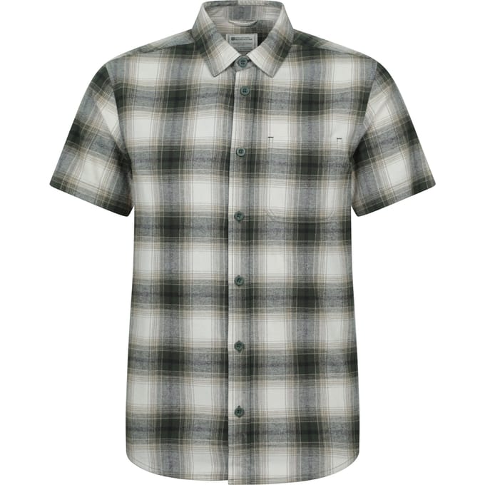 Mountain Warehouse Heren Trace Flanellen Korte Mouwen Shirt (Groen)