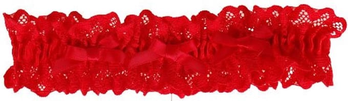 Kousenband grote maat - rood kant