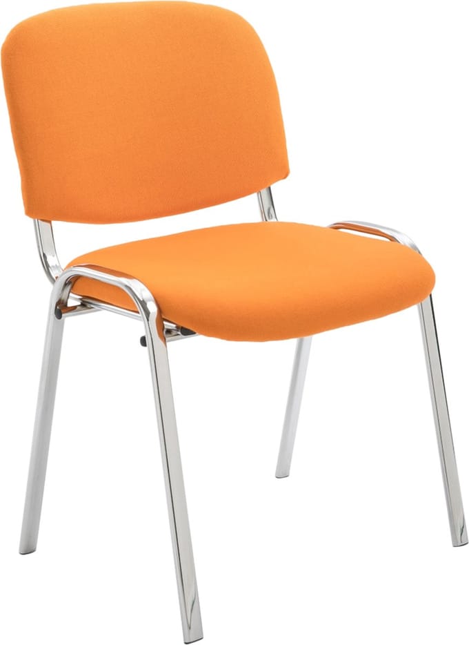 CLP Ken Eetkamerstoel Chroomoptiek - Stof oranje