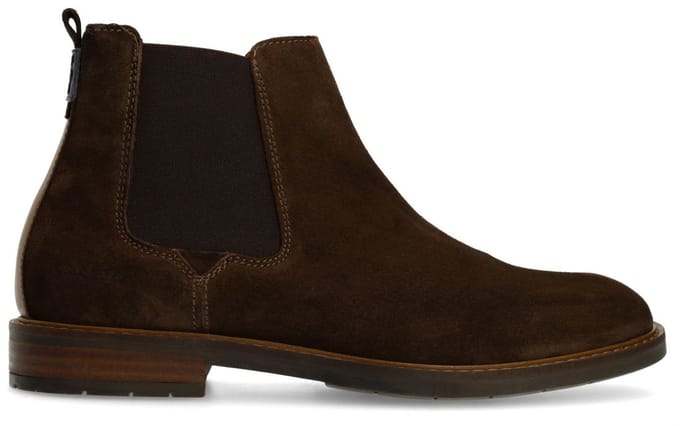 Van Lier - Heren - Donkerbruine Boston suède chelsea boots - Maat 42