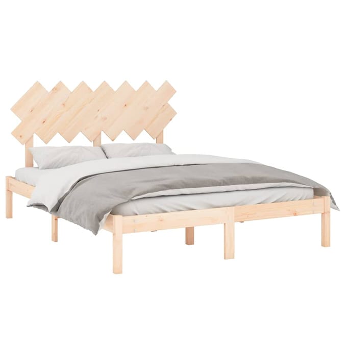 vidaXL - Bedframe - massief - hout - 150x200 - cm