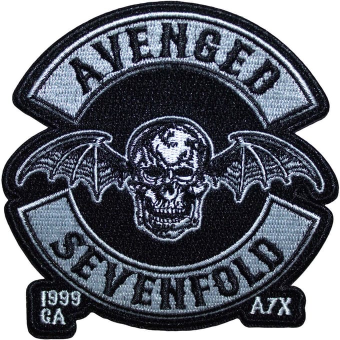 Avenged Sevenfold - Deathbat Crest Patch - Zwart/Wit