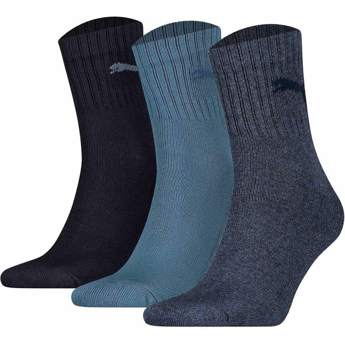 Puma - 3-pack Korte Sport Sokken Denim Blauw - Unisex - 35-38