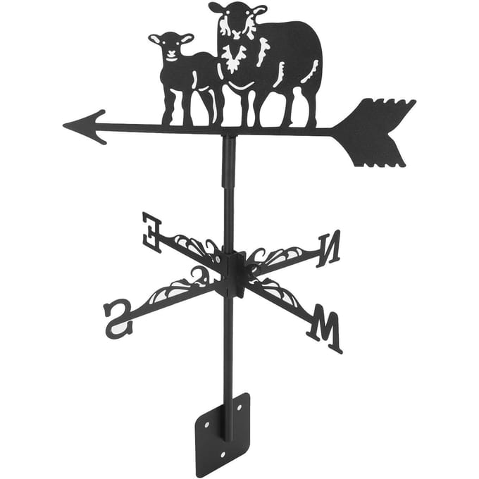 Metalen Windvaan Zwart Schattig Dierontwerp Stevig Duurzaam Decoratieve Windrichtingaanwijzer voor Huis Tuin black