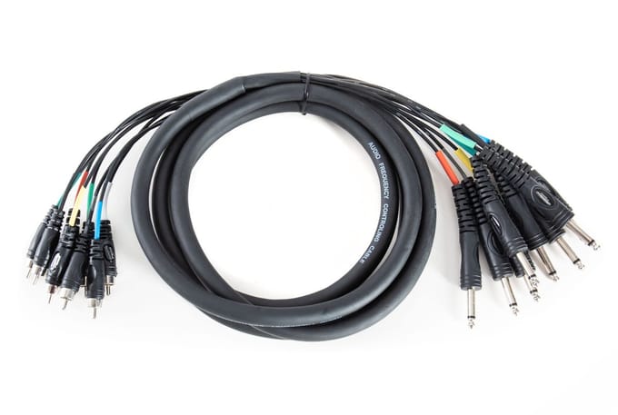 MUSIC STORE MC-08 8-voudig Multicore 3m jack / Cinch - Multicore kabel
