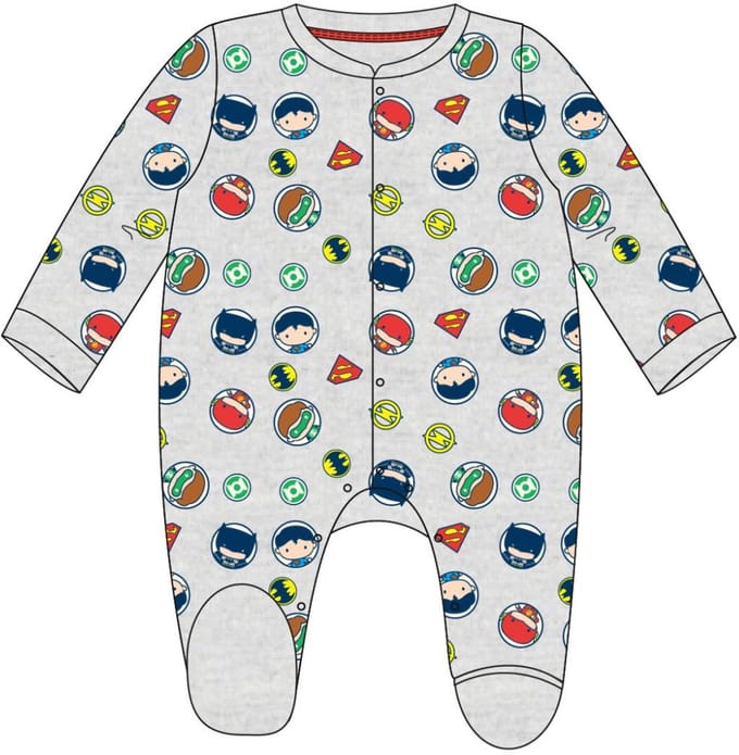 Baby Rompertje met Lange Mouwen Justice League Grijs