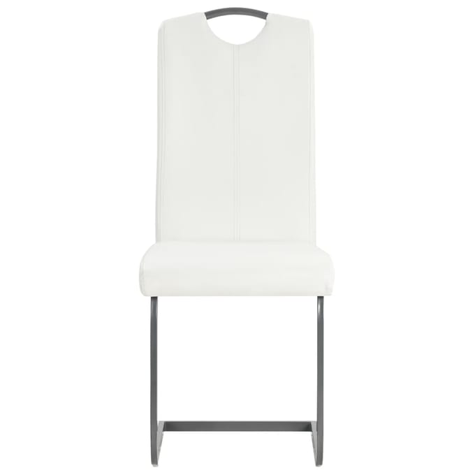 vidaXL - Eetkamerstoelen - 2 - st - kunstleer - wit