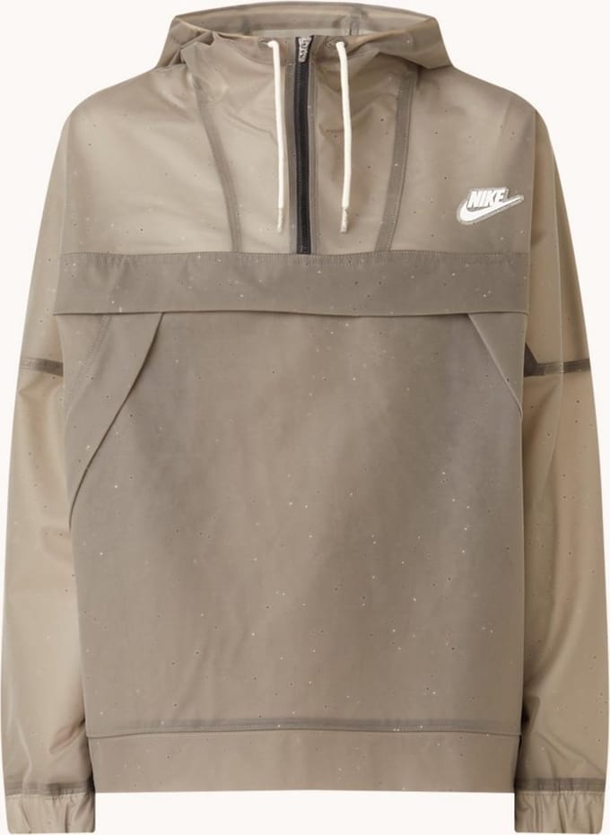 Nike Regenjack met steekzakken en halve rits - Grijs - Maat L