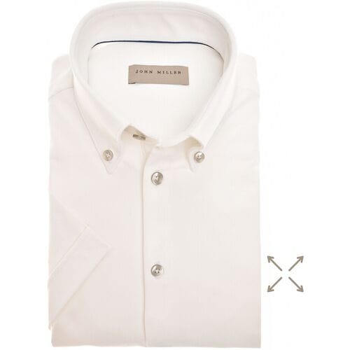 John Miller Overhemd Slim-Fit Hyperstretch Short Sleeve Antiekwit / male