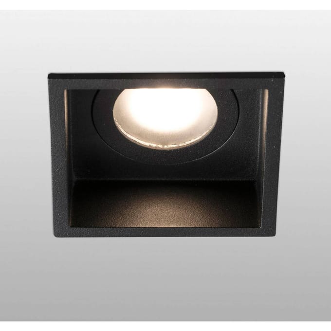 FARO BARCELONA Inbouwspot Hyde 1-lamp frame hoekig IP44 zwart