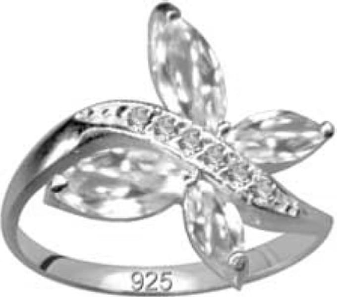 Hetty'S - Zilveren slagring met vlinder en grote Zirconia's