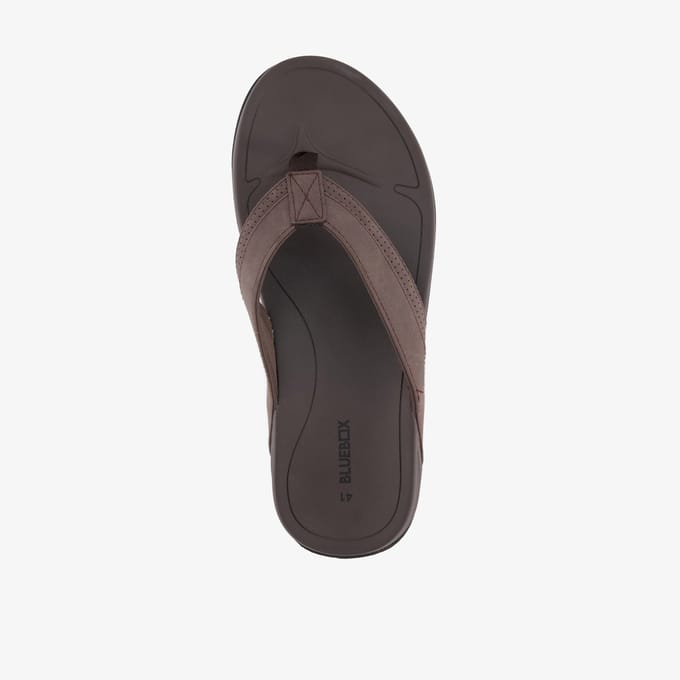 Blue Box heren teenslippers donkerbruin - Maat 40