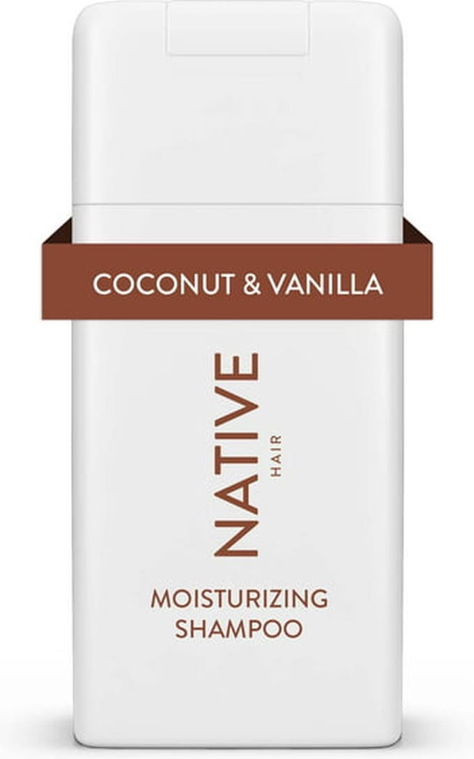 Native - Moisturizing Shampoo, Coconut & Vanilla, Sulfate & Paraben Free, Travel-Sized Mini - 88ml