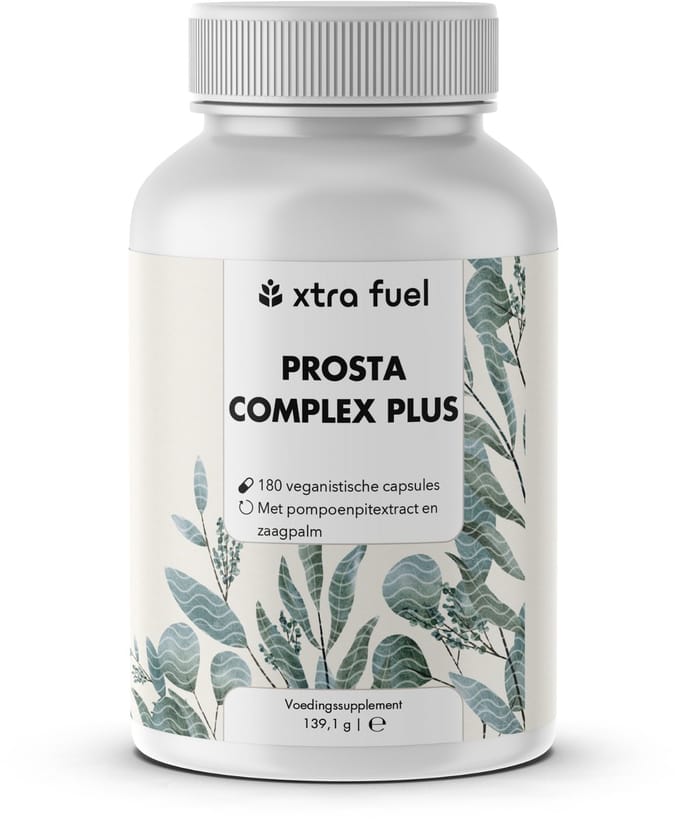 XTRA FUEL Prosta Plus Complex – 180 prostaat capsules hooggedoseerd – unieke formule met pompoenpit-, zaagpalm- en brandnetelwortelextract met zink, vitamine E & selenium