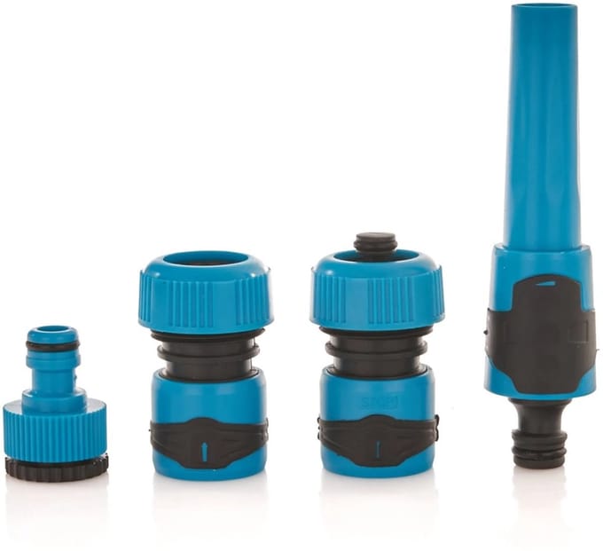 GEKO 3/4" 4-delige slangconnector set - Duurzaam TPR - Efficiënt watergebruik