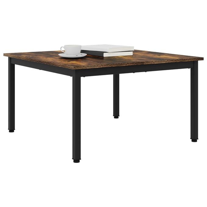 vidaXL - Salontafel - Gerookt - eiken - 80 - x - 80 - x - 45 - cm - Bewerkt - hout