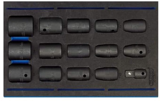 Impact Socket 15 Stuk Set 1/2" Vierkante Aandrijving in EVA Lade