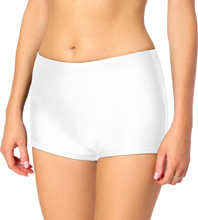 Bellivalini BLV-Leila Dames Zwembroek - Zwemshorts - Bikinibroekje - Elastische tailleband - Polyamide & Elastaan - Wit - L