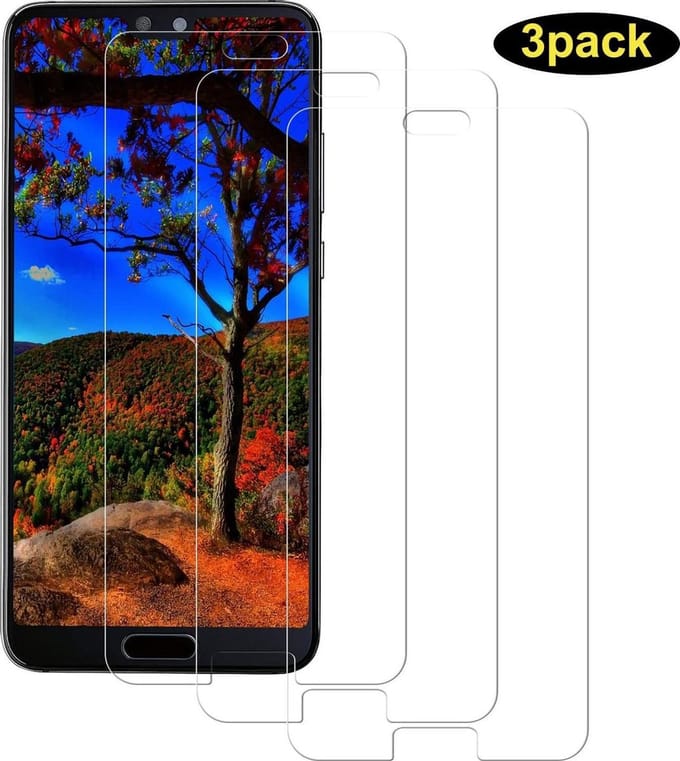 Screenprotector Glas - Tempered Glass Screen Protector Geschikt voor: Huawei P20  - 3x