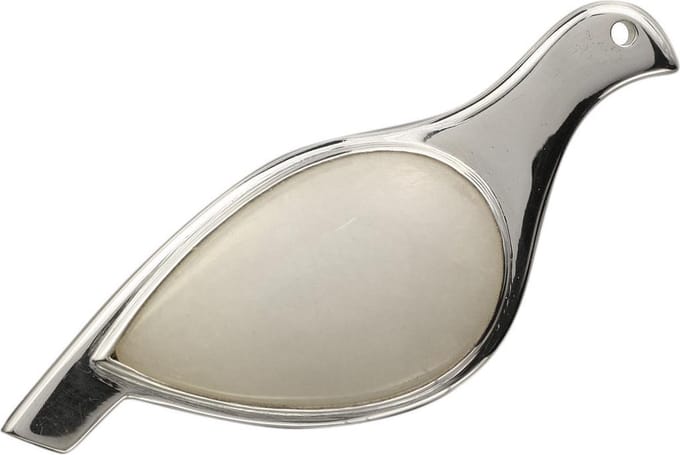 AuBor ®. Broche. Zilver. De sneeuwhoen met sneeuw quarts.