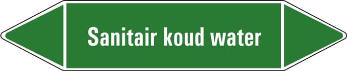 Sanitair koud water leidingmarkering op vel 75 x 17 mm - 8 per vel