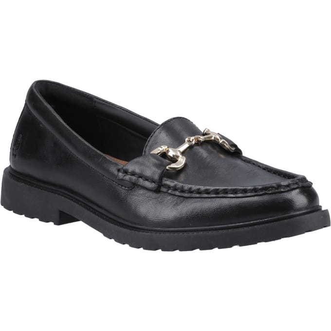 Hush Puppies Verity Snaffle Leer Dames Zwarte Instappers