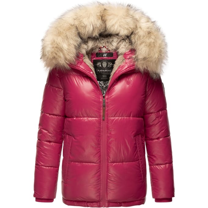 Navahoo Premium Dames Winterjas Tikunaa – Puffer Look, Warm & Met Kunstbontkraag