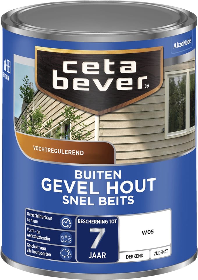 Cetabever - Snelbeits Gevel Hout Dekkend - Wit - Mengverf - 1 L