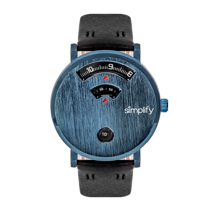Vereenvoudig de 7000 lederen band horloge