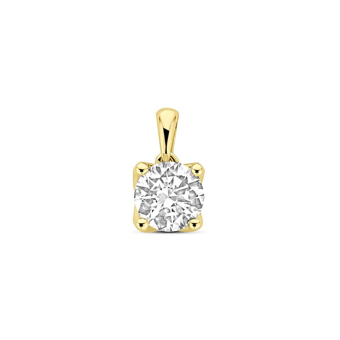 14K geelgouden hanger lab grown diamant 1.00ct h si 11 mm - 4033687