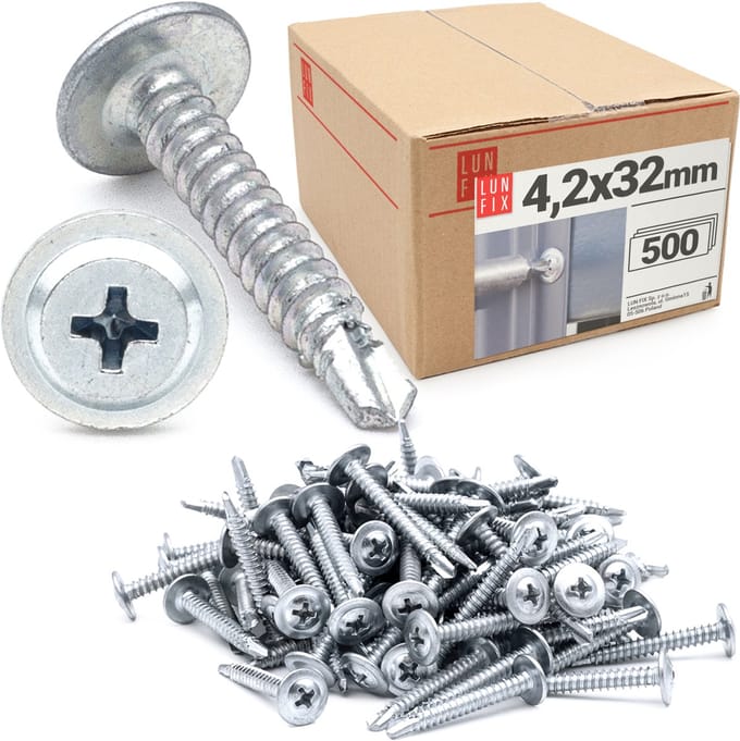 LUN FIX - Bohrschroeven 4,2 x 32 mm - 500 stuks - Zelfborende - Metaal schroeven