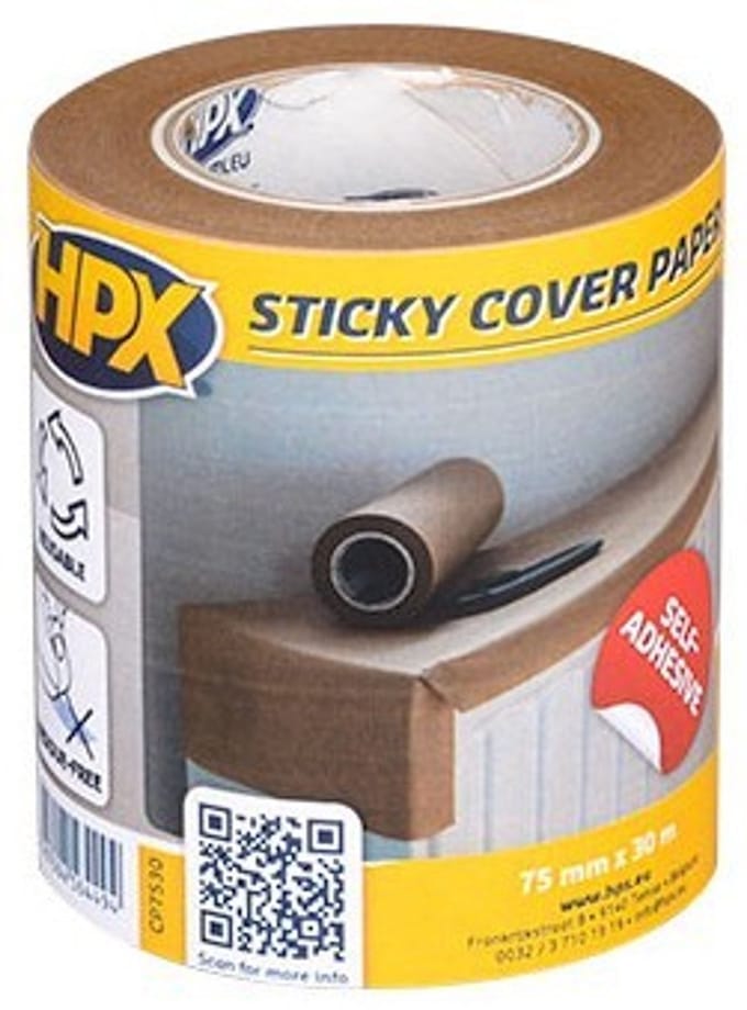 HPX Sticky Cover Paper - zelfklevend afdekpapier - bruin - 75 mm x 30 m