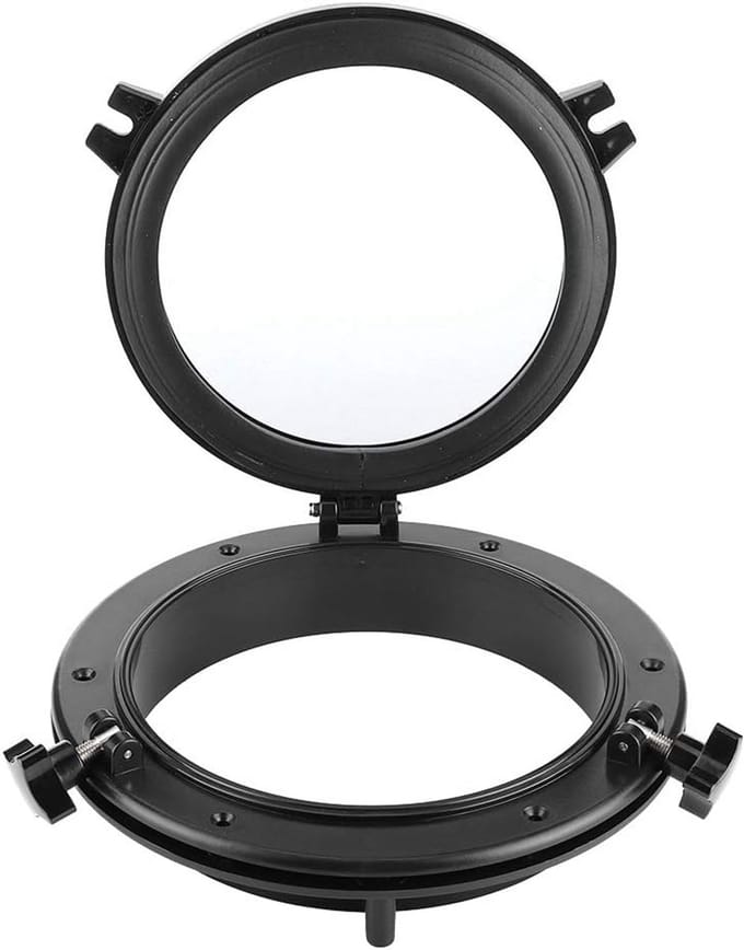 Rond Scheepsraam 10 Inch - Vervanging voor RV en Boot, Staliniet Glas, Zwart