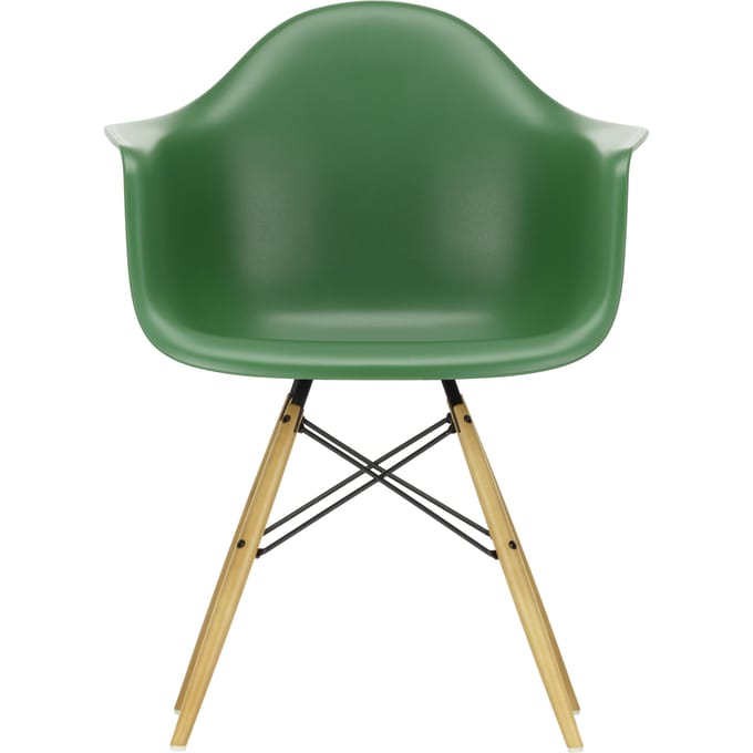 Vitra DAW Eames Plastic Armchair - smaragd RE - gelige esdoorn