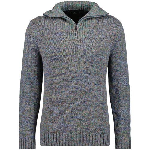 Ragman Trui Troyer Zip Cotton Knit Pullover Elbow Patches Multicolor / male