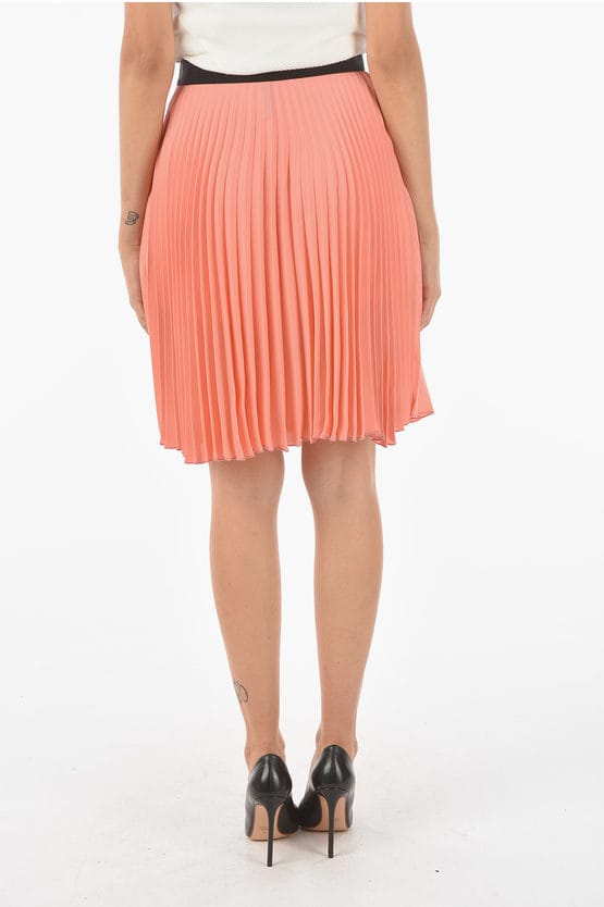 Geplooide CREPE PLISSE'-rok met shorts in roze
