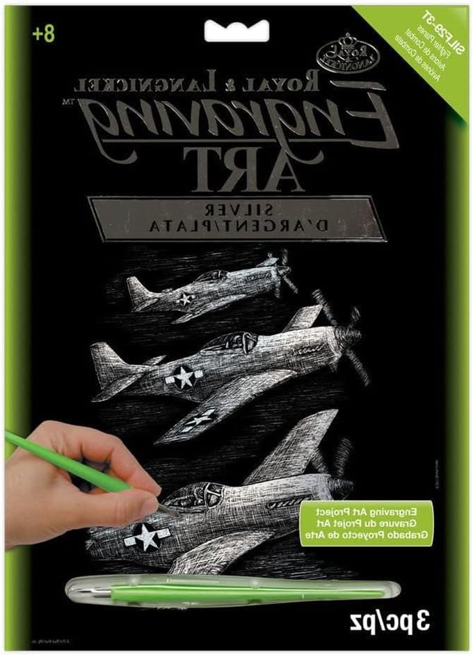 Graveer Set - Metaal Schilderij - Creatief Bezig Zijn - Voorbedrukte Contouren - Middelgroot - Zilver